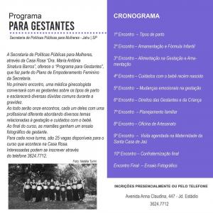 Imagem da notícia Secretaria de Políticas Públicas para Mulheres inicia segunda turma do curso preparatório para gestantes