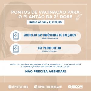 Imagem da notícia SAÚDE ORGANIZA PLANTÕES PARA APLICAÇÃO DA SEGUNDA DOSE