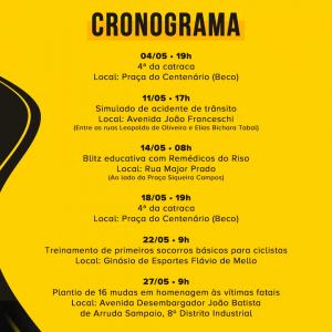 Imagem da notícia MAIO AMARELO - Confira o cronograma completo!