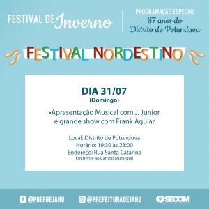 Imagem da notícia FESTIVAL NORDESTINO CELEBRA ANIVERSÁRIO DE POTUNDUVA