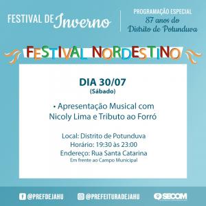 Imagem da notícia FESTIVAL NORDESTINO CELEBRA ANIVERSÁRIO DE POTUNDUVA
