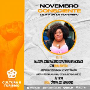 Imagem da notícia NOVEMBRO CONSCIENTE TEM AÇÕES RELACIONADA À TEMÁTICA NEGRA