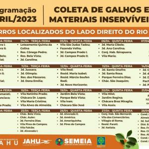 Imagem da notícia POR UMA JAHU MAIS LIMPA: CRONOGRAMA CATA-GALHO