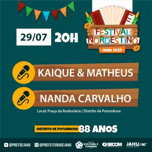 Imagem da notícia FESTIVAL NORDESTINO 2023 - ANIVERSÁRIO DE POTUNDUVA