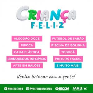 Imagem da notícia QUINTA-FEIRA É DIA DE CRIANÇA FELIZ NO PARQUE DO RIO JAÚ