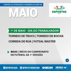 Imagem da notícia VAI TER MUITO ESPORTE AO LONGO DO ANO!