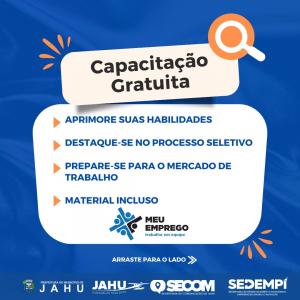 Imagem da notícia PROGRAMA MEU EMPREGO : AINDA DÁ TEMPO DE SE INSCREVER NO CURSO DE CAPACITAÇÃO