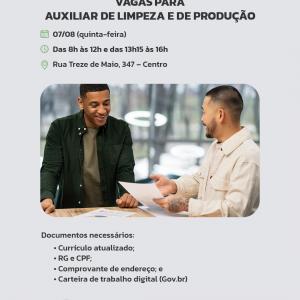 Imagem da notícia PAT FAZ COLETA DE CURRÍCULOS E ENTREVISTA NESTA QUINTA (07)