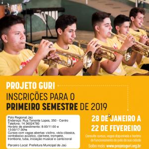 Imagem da notícia Projeto Guri: matrículas abertas para o primeiro semestre de 2019