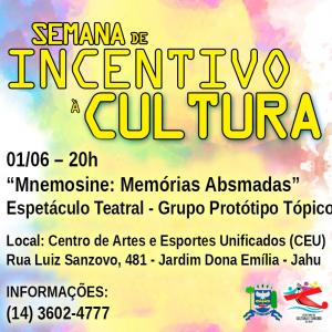 Imagem da notícia Semana de Incentivo à Cultura: eventos nesse final de semana