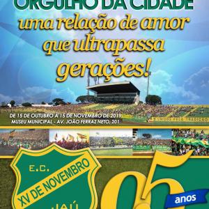 Imagem da notícia Prefeitura de Jahu promove exposição sobre os 95 anos de fundação do XV de Jaú