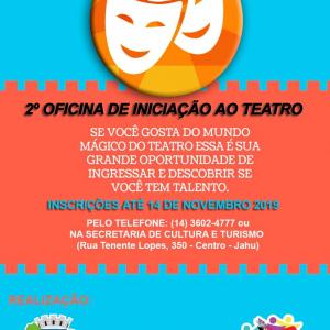 Imagem da notícia Oficina de iniciação ao teatro: inscrições abertas