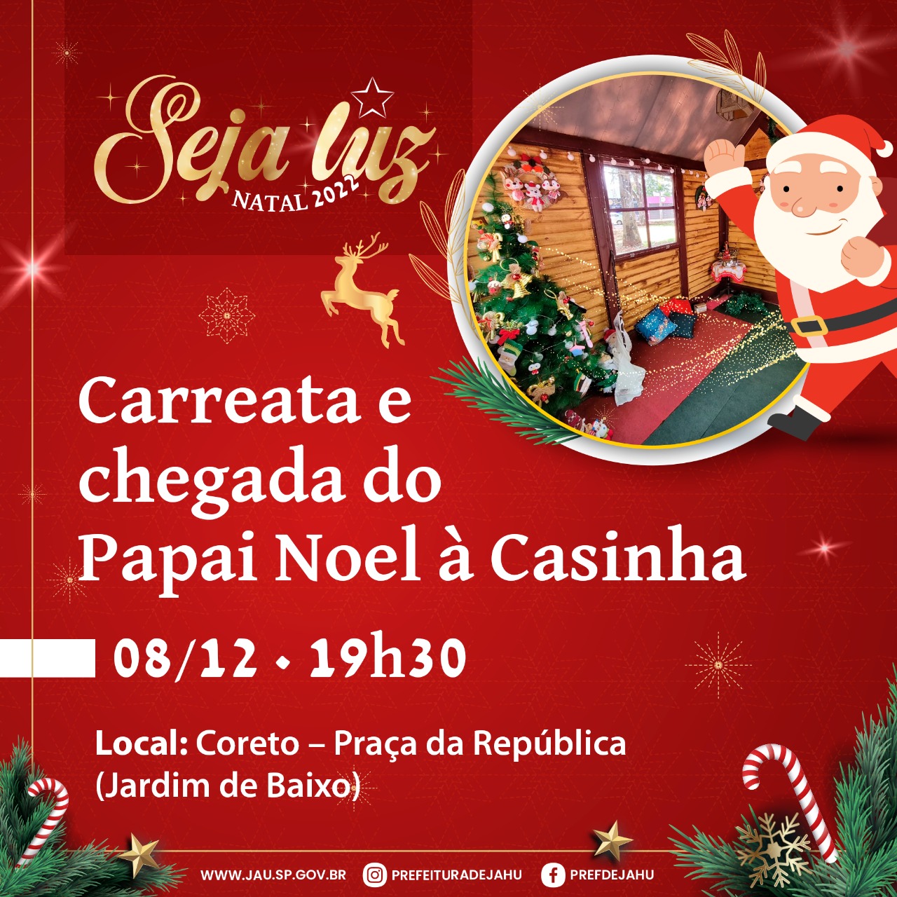 CHEGADA DO PAPAI NOEL NO JARDIM DE BAIXO EM JAÚ E INÍCIO DAS
