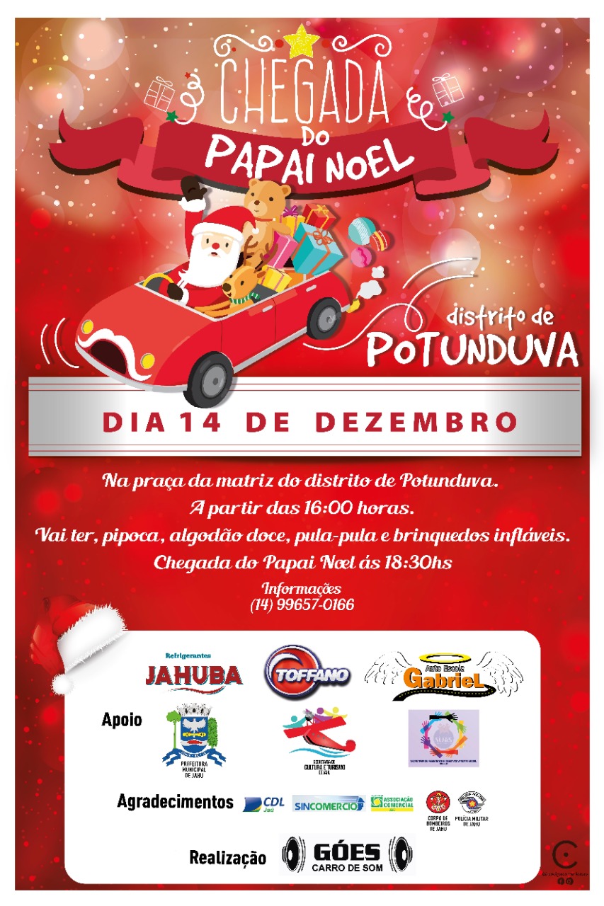 Natal Encantado em Jaú: Papai Noel visita Potunduva na sexta e desce de  tirolesa domingo no Parque do Rio Jahu